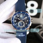 Swiss Quality Replica Calibre De Cartier Diver Watch Blue Rubber Strap